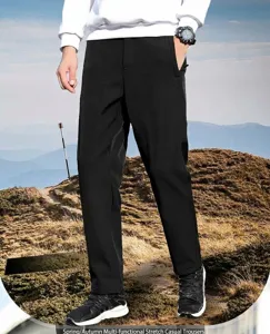 Outdoor performance black nylon casual sport trousers for men in spring and autumn