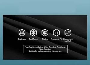 Close-up of breathable four-way stretch nylon fabric for men's outdoor pants
