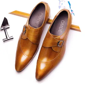 Chaussures Monk Strap Pour Hommes Bout Pointu Cuir Brossé Business Décontracté Style Britannique Chaussures Formelles Pour Mariage Fête Bureau