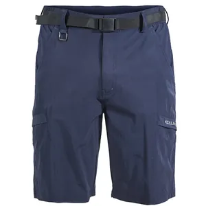Men's navy blue quick-dry cargo shorts with multi-pockets and adjustable black belt