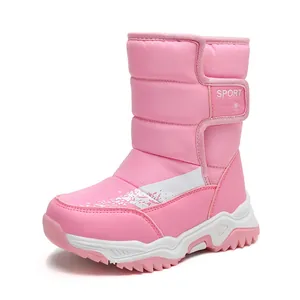 Stivali da neve rosa per bambina con fodera calda e suola in gomma antiscivolo per inverno