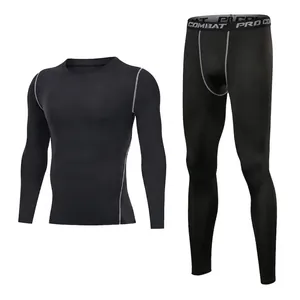 Detail view of men's black thermal compression suit with fleece lining for winter warmth