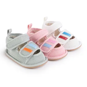 Breathable mesh baby walker shoes for 0-1 year olds, available in pink, white, and grey