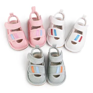 Infant Baby Walker Shoes Breathable Mesh Soft Sole For 0-1 Year Old Toddlers Boys Girls Non-Slip Striped Hook And Loop Sneakers