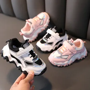 Kinderen Mesh Ademende Sneakers Zachte Zool Mode Hardloopschoenen Voor Jongens Meisjes Casual Patchwork Sportschoenen Antislip Klittenband