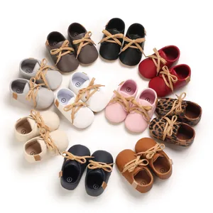 Multi-color collection of baby fashion lace-up soft sole shoes for 0-1 year olds