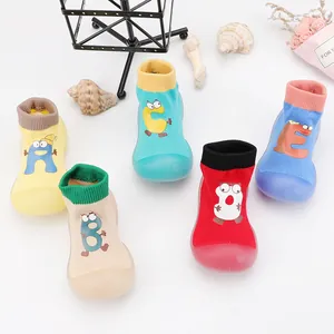 Baby First Walker Sock Shoes Toddler Breathable Knit Anti-Slip Soft Sole Indoor Infant Shoes Cartoon Alphabet Design