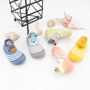Assortment of cute cartoon baby floor socks shoes featuring flexible non-slip soft soles