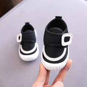 Soft sole baby pre-walker shoes with breathable mesh fabric and non-slip bottom.