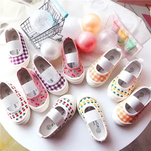 Zapatos de Lona para Niñas Pequeñas de Cuadros Florales Suela Suave Zapatos de Caminar Con Banda Elástica Zapatillas Casuales