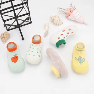 Detailed collection view of various breathable baby sock shoes with cute plant patterns