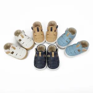 Breathable infant sandals in four colors with Velcro straps for summer newborn babies
