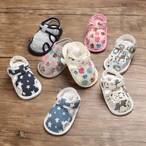 Zapatos de Bebé para Primeros Pasos Sandalias para 0-1 Año Niños Niñas Dibujos Animados Animal Estrella Casual Suela Blanda Cierre Velcro
