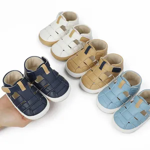 Variety of breathable leather baby walking sandals for summer in multiple colors