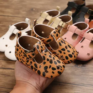 Collection of baby summer sandals with star cutouts and T-strap design in multiple colors.