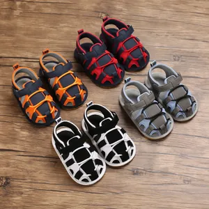 Sandali Estivi per Neonati Bambini e Bambine Suola Morbida Scarpe Primi Passi Traspiranti Patchwork Chiusura a Strappo