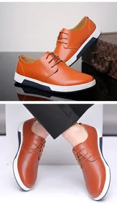 Detailansicht brauner Business-Freizeitschuhe für Herren mit stilvollen weißen Sohlen