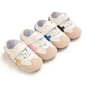 Comfortable soft sole baby walking shoes with velcro strap and casual sporty design