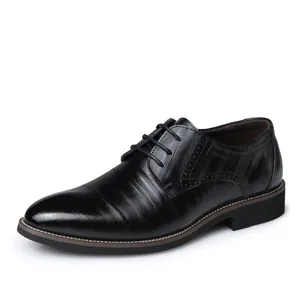 Classic black leather business dress shoes for men available in plus sizes 46 to 48