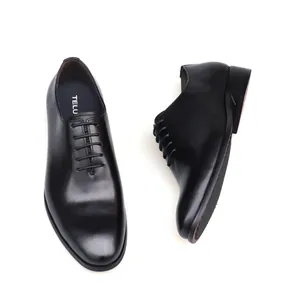Zapatos Oxford clásicos de cuero negro para hombre, ideales para negocios y eventos
