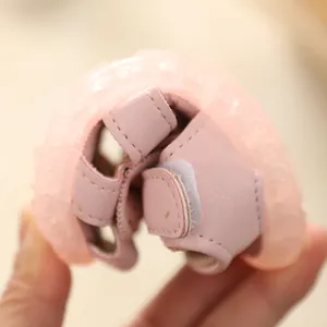 Flexible soft pink baby sandals for toddler girls with non-slip sole for 0-1 year olds