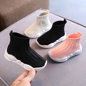 Sneaker Alte a Calza per Bambini Scarpe Sportive Traspiranti Fly-knit Suola Morbida per Bambini Ragazzi Ragazze Scarpe da Corsa Casual