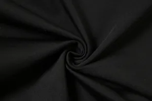 Close-up view showing the soft and stretchy black knit fabric texture of this bodysuit