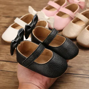Weiche Baby-Lauflernschuhe mit Schleife für Mädchen von 0 bis 1 Jahr