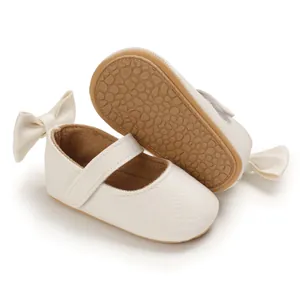 Weichsohlige Baby-Mädchen-Mary-Janes mit Schleife und rutschfester Gummisohle