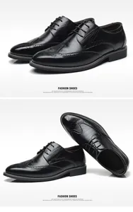 Dettaglio delle eleganti scarpe brogue nere da uomo con motivi perforati