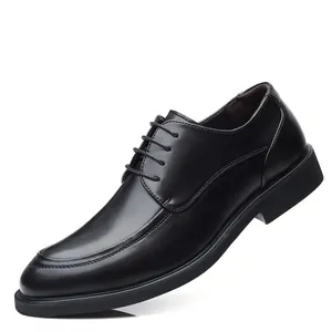 Heren Zakelijke Formele Leren Schoenen Synthetisch PU Vetersluiting Kantoorschoenen Slijtvast Antislip Britse Stijl