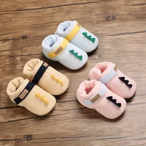 Chaussures de Marche Bébé Dinosaure Mignon Dessin Animé Semelle Souple Antidérapante Automne Hiver Chaussures en Coton Chaudes