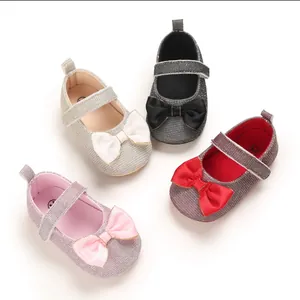 Weiche rutschfeste Prinzessinnen-Babyschuhe mit Schleife für Säuglinge von 3-12 Monaten