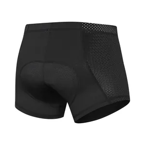 Back view detail of breathable men's cycling underwear with thick padded silicone cushion