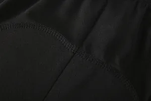 Close-up of breathable mesh fabric and durable stitching on men's cycling underwear.