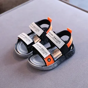 Jungen Sport Sandalen Atmungsaktiv Rindsleder Weiche Sohle Rutschfest Klettverschluss Strand Schuhe Für Kinder Sommer Lässig Outdoor Wear