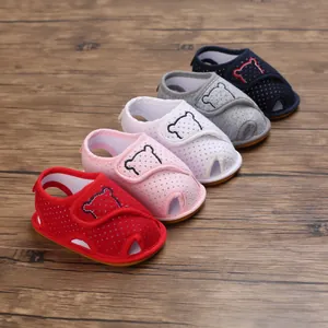 Cartoon baby toddler sandals with soft rubber soles in multiple colors