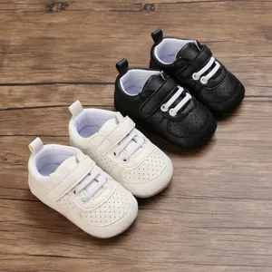 Zapatillas Deportivas de Aprendizaje para Bebés Niños 0-1 Año Suela de Goma Blanda Antideslizante Cuero PU Transpirable
