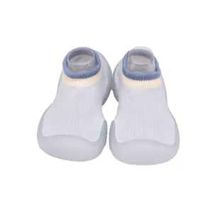 Detailed view of breathable baby walking socks shoes with soft anti-slip rubber soles