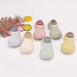 Baby Toddler First Walker Shoes Knit Breathable Cotton Anti-Slip Soft Rubber Sole Indoor Socks Shoes For Boys Girls Infants