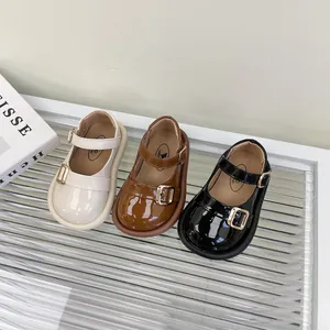 Zapatos de princesa Mary Jane de charol con suela blanda para niñas de 1 a 3 años
