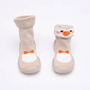 Chaussons chaussettes bébé à semelle souple avec motif oiseau dessin animé mignon