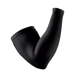 High-elastic black UV protection sports cooling arm sleeves for cycling and basketball