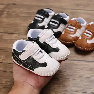 Scarpe Primi Passi per Neonati Maschi Suola Morbida Antiscivolo Pelle PU Casual Sport Sneakers Primavera Autunno Velcro