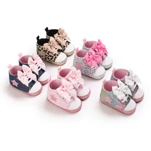 Selección de zapatos para bebé niña con lazos grandes y estrellas, para niños de 0 a 1 año