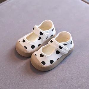 Chaussures bébé Mary Jane à pois avec semelles souples antidérapantes pour 0-2 ans