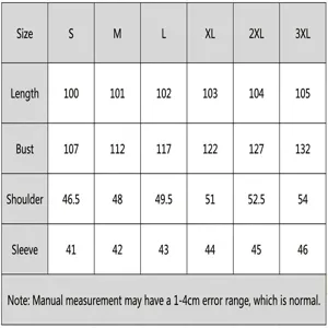 Detailed size chart for men's loungewear robe showing length, bust, and sleeve measurements