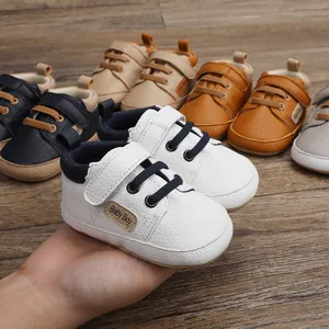 Soft faux leather baby walking shoes for infants aged 0-1 year old in various colors