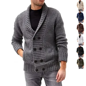 Herren Strickjacke mit Schalkragen und zweireihiger Knopfleiste in vielen Farben