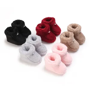 Chaussures d'Hiver pour Bébé en Peluche Chaudes Premiers Pas Antidérapantes Semelle Souple Bottines pour Garçons Filles Nouveau-nés